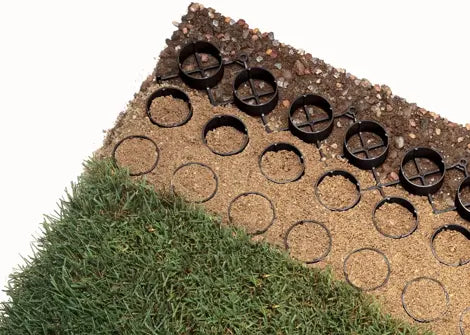 Invisible Structures GrassPave2 65.6' x 3.3" Black Plastic Porous Grass Paver 215 SF/RL